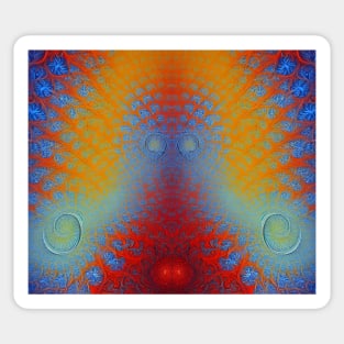 Multicolored Fractal - Exotic Tropical Fish Skin Sticker